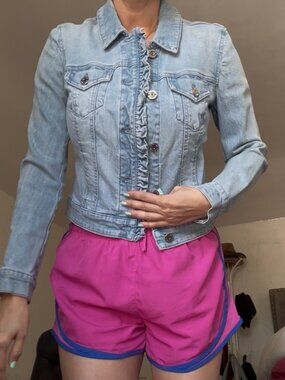 designer denim, White House Black Market Jacket Light Wash Jean Jacket rare find